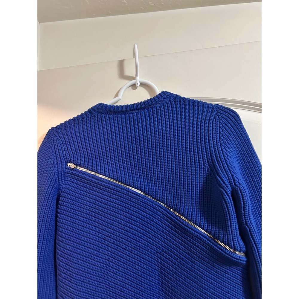 Alexander Wang Knit Sweater Royal Blue Asymmetrical Zipper Size S - Picture 6 of 6